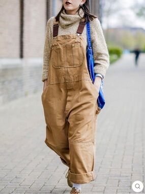 Women's Tan Cotton Workwear Overalls